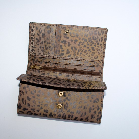 Madamzel Wallet Leopard Print Leather
